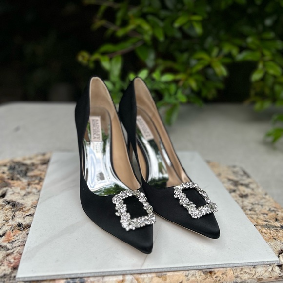 Badgley mischka black Cher Crystal Embellished Pump size 9 new - Picture 8 of 16